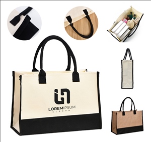 Reusable Canvas/Jute Waterproof Shopping Tote Bag